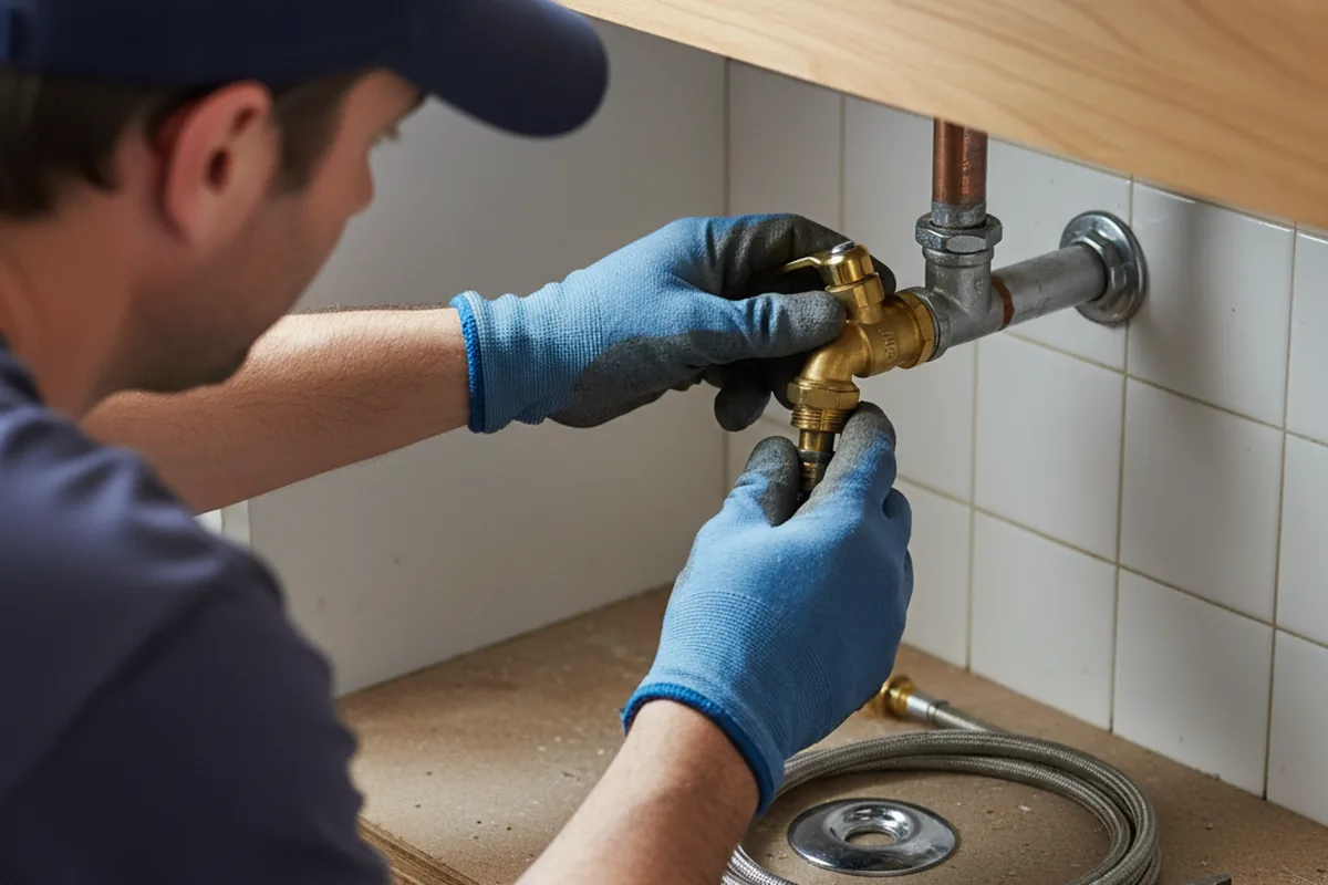 Shutoff valve and fitting work during Emergency Plumbing in Rembrandt